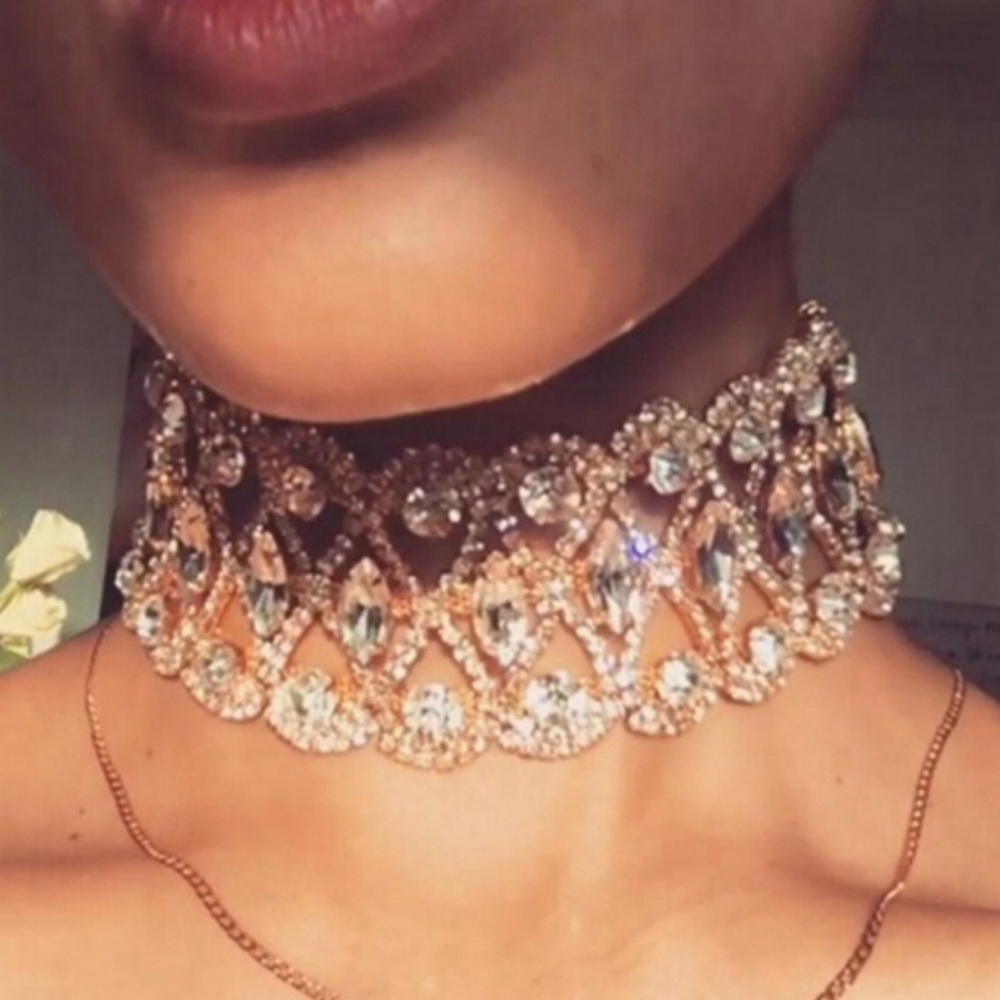 Brand New Bridal  Rhinestone choker necklace - Picture 7 of 8